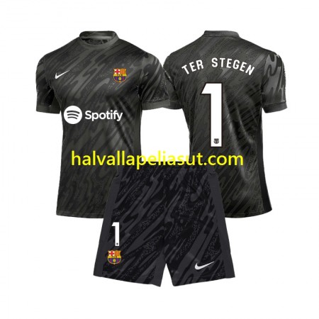 Jalkapallo Pelipaidat/Peliasut FC Barcelona Ter Stegen 1 Maalivahti Lasten Kolmaspaita 2024-2025 Lyhythihainen